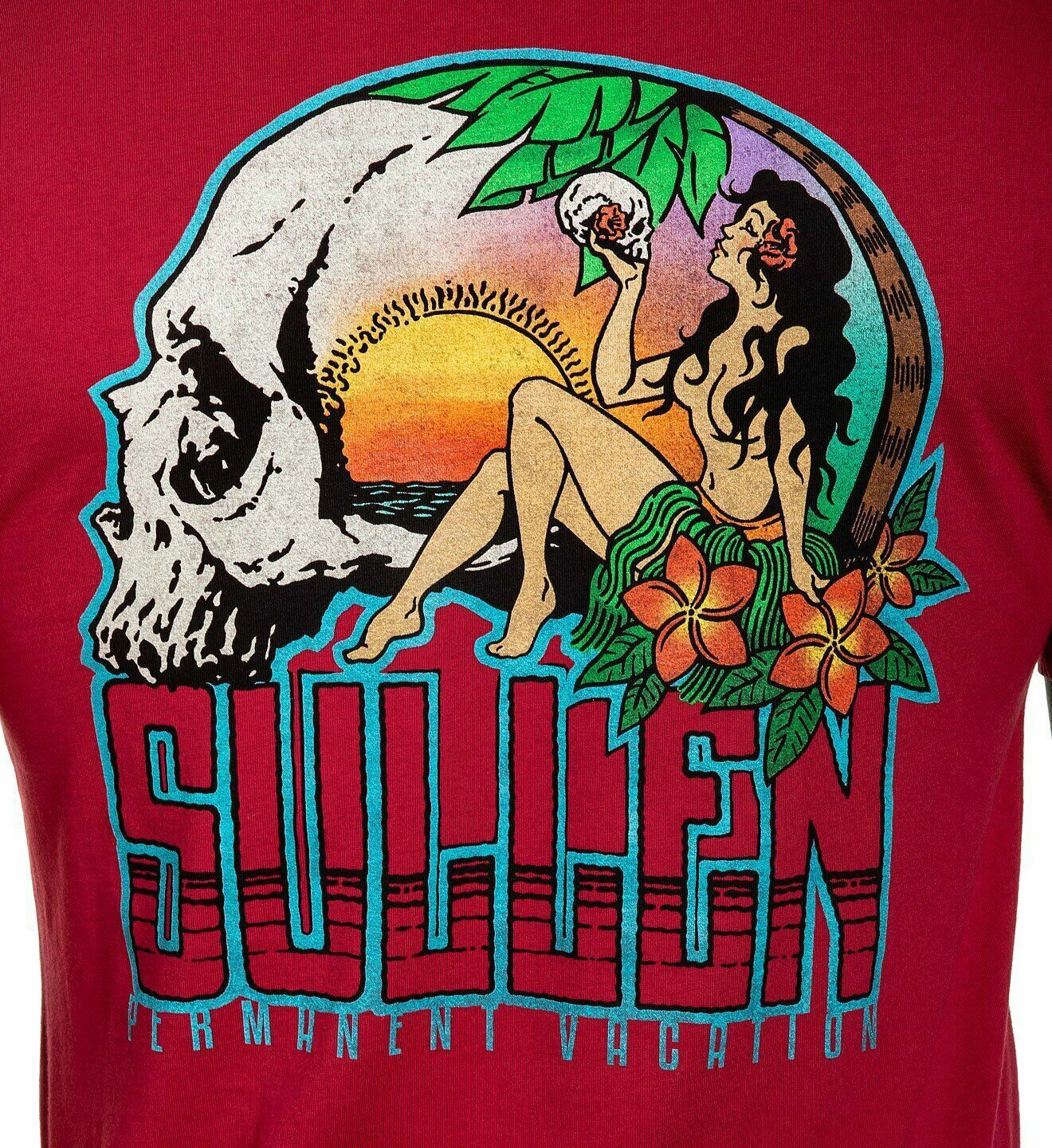 Sullen Clothing "Permanent Vacation" Premium Mens tee Art Collective tattoo Red