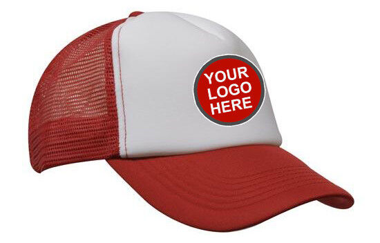 30 Trucker Caps Curved Peak Plastic Strap mesh custom printed WITH YOUR LOGO
