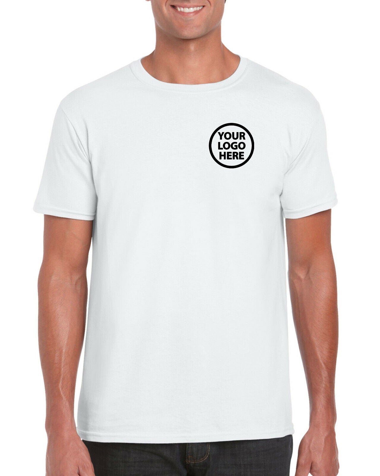 Custom Printed tees YOUR LOGO front & back S M L XL 2XL 3XL