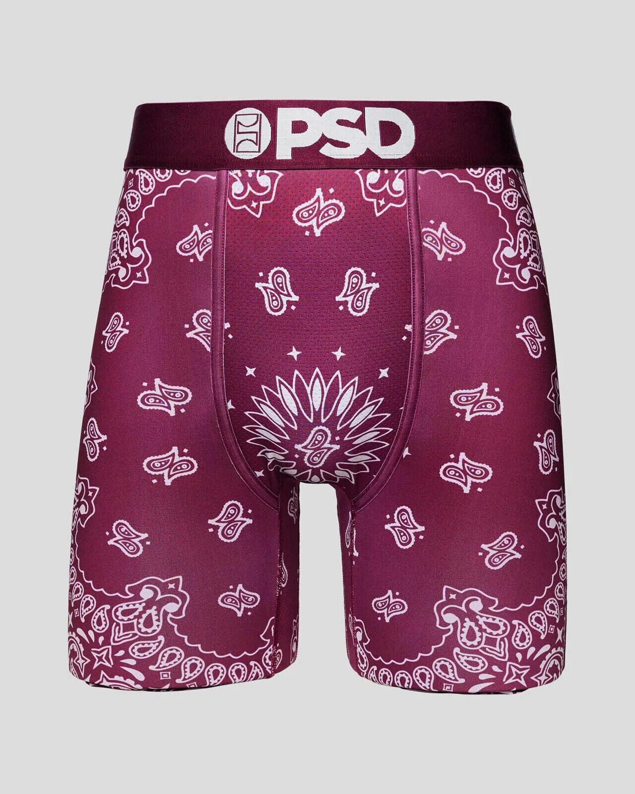 PSD Underwear design "MAROON BANDANA" boxer briefs sizes S M L XL XXL