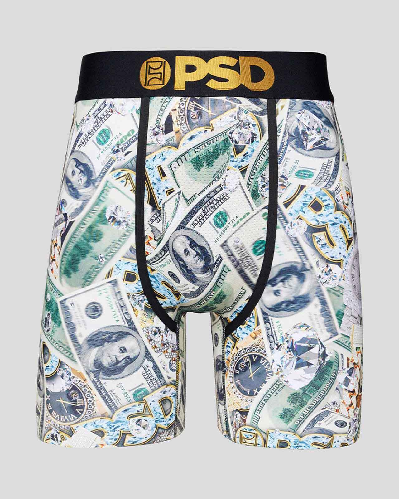 PSD Underwear design "CASH IS KING" boxer briefs sizes S M L XL XXL