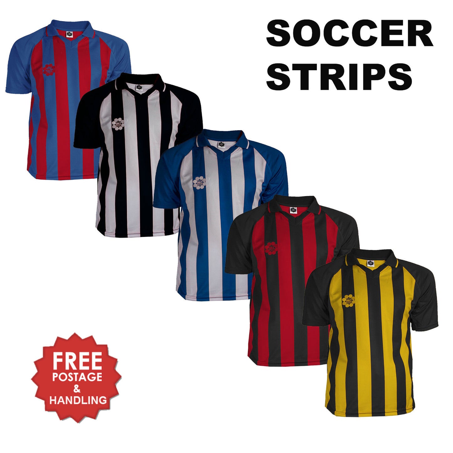Soccer strip united range mens womens boys girls striped futsal