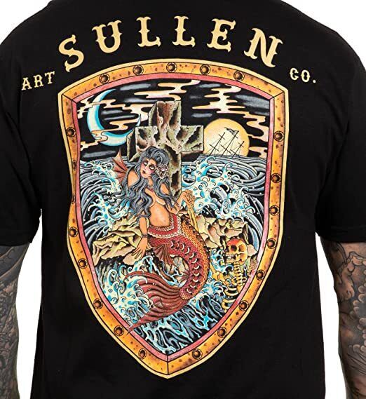 Sullen Clothing "Rock of Mermaids Standard" Mens tee Art Collective tattoo Black