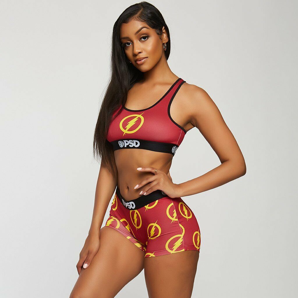 PSD Womens "DC – FLASH" sports bra & boy short Poly/Spandex active gym fitness