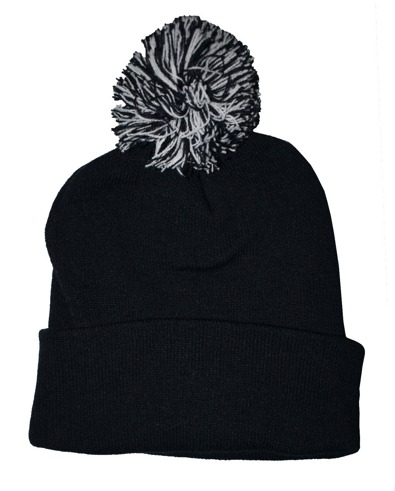 Pom Pom Beanie warm knitted unisex Black Navy Grey