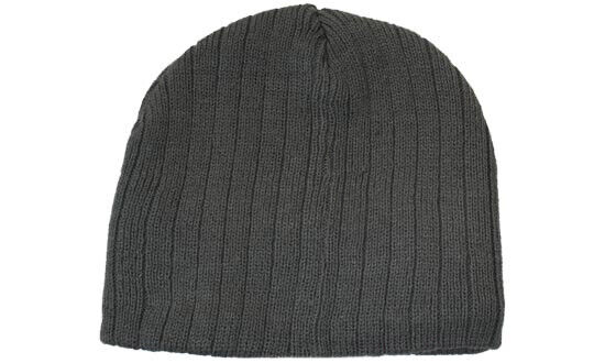 Cable Knit Beanie unisex fleecy lined Black Navy Grey Bottle Green Royal Blue