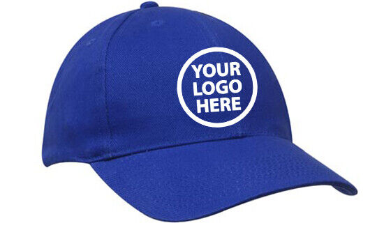 Embroidered Brushed Heavy Cotton Caps custom WITH YOUR LOGO QTY- 12,20,30,40,50.