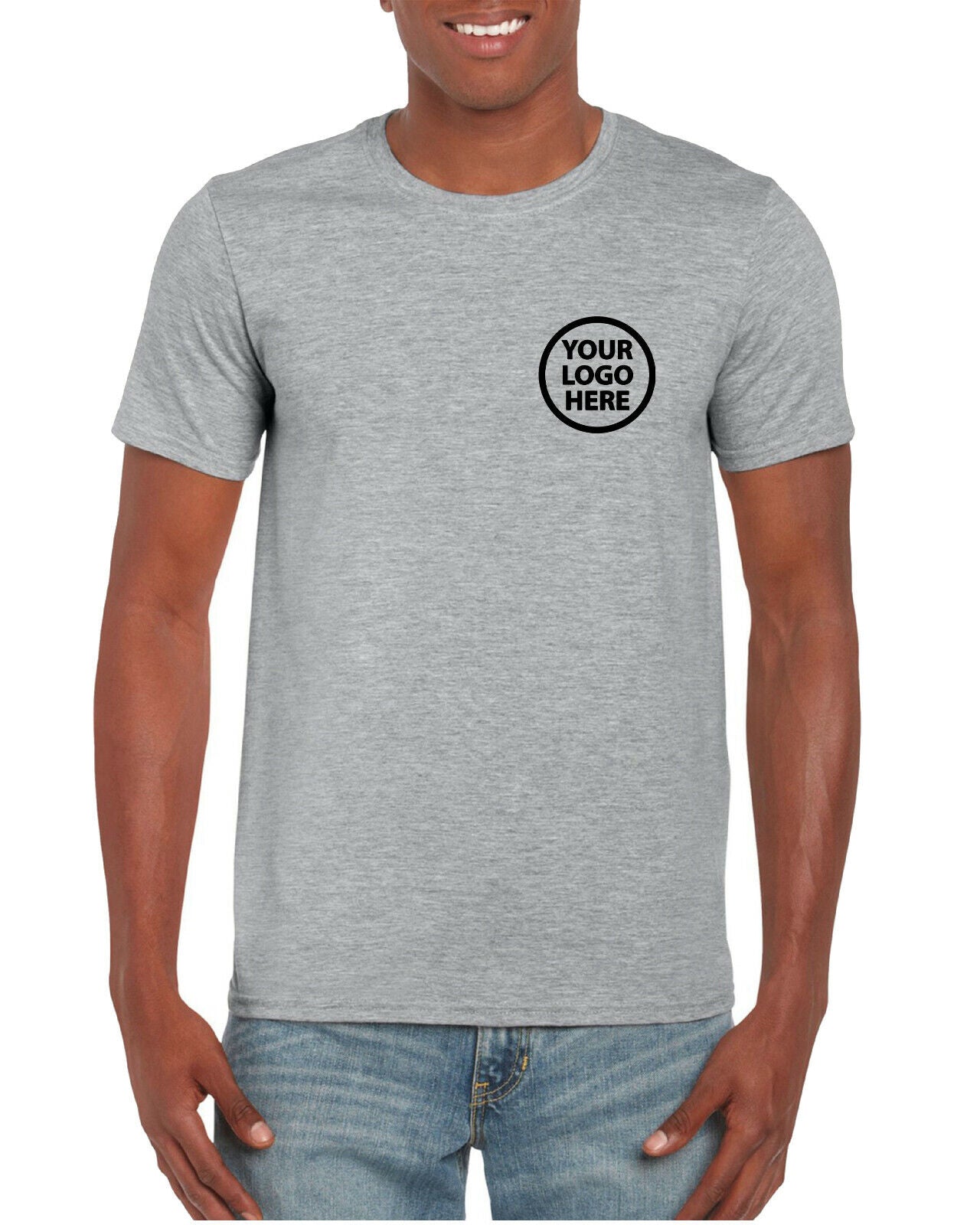 Custom Printed tees YOUR LOGO front & back S M L XL 2XL 3XL
