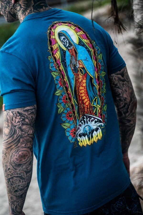 Sullen Clothing REZA POR EL SURF BLUE PREMIUM Mens tee Art Collective tattoo