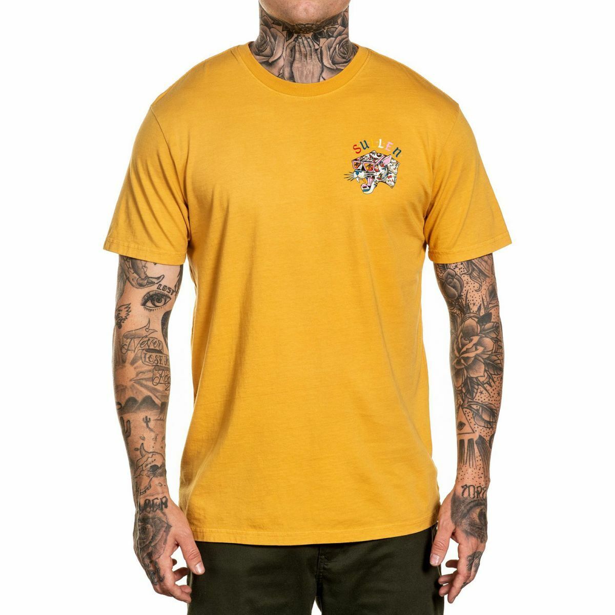 Sullen Clothing "Flash Panther" Premium Mens tee Art Collective tattoo Yellow