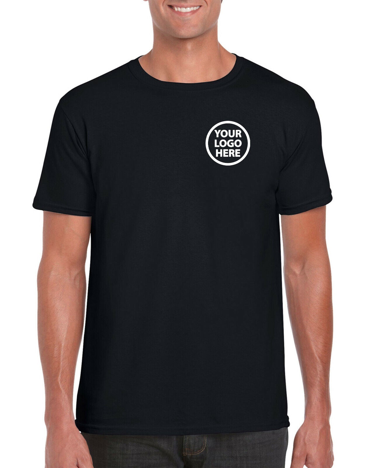 Custom Printed tees YOUR LOGO front & back S M L XL 2XL 3XL
