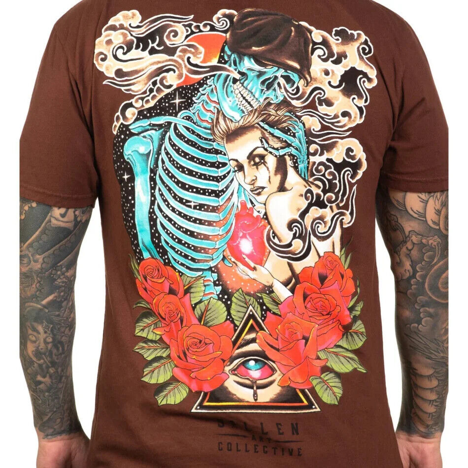 Sullen Clothing "TAKE CARE AZTEC" Mens tee Art Collective tattoo Maroon