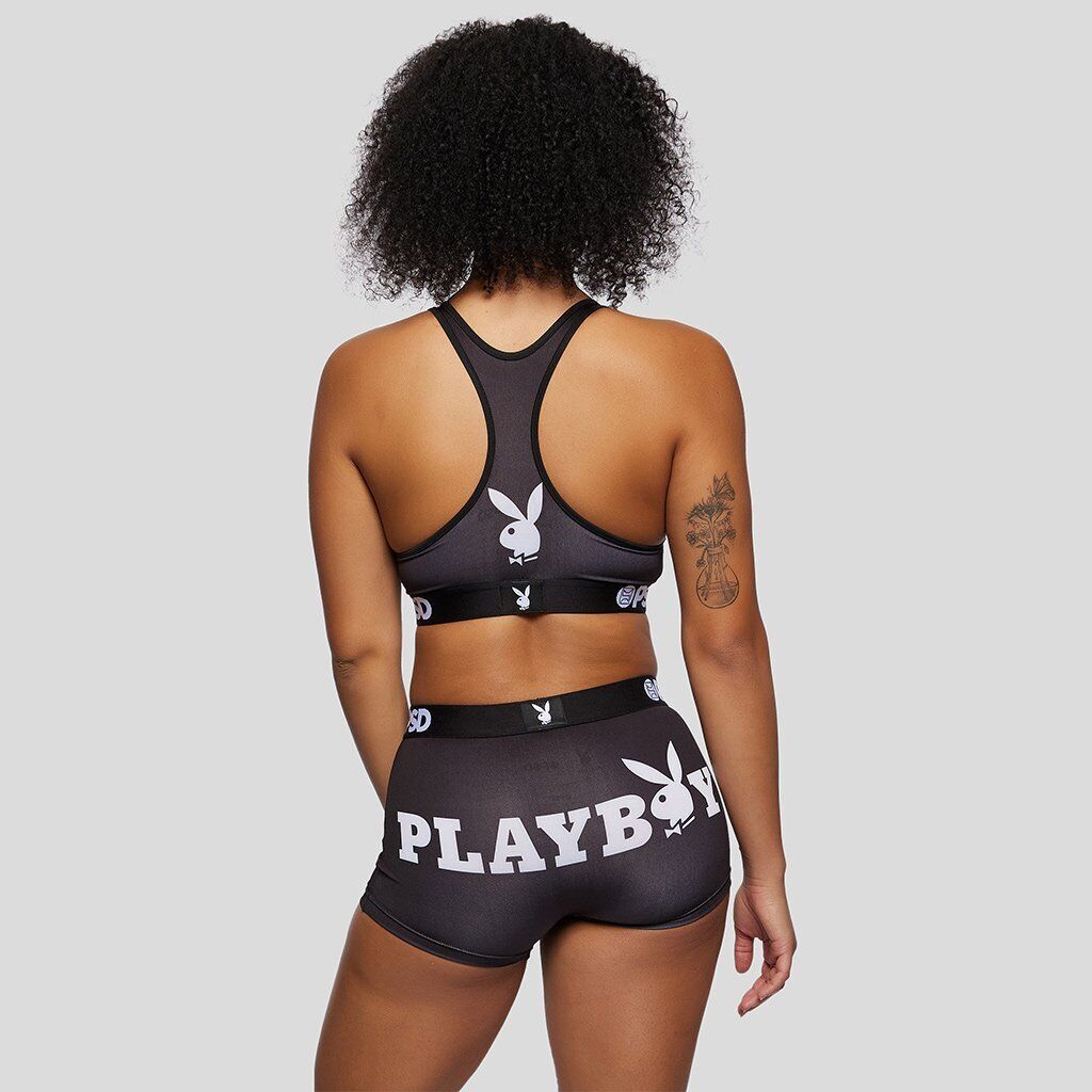 PSD Womens "PLAYBOY LOGO" sports bra & boy short Poly/Spandex active