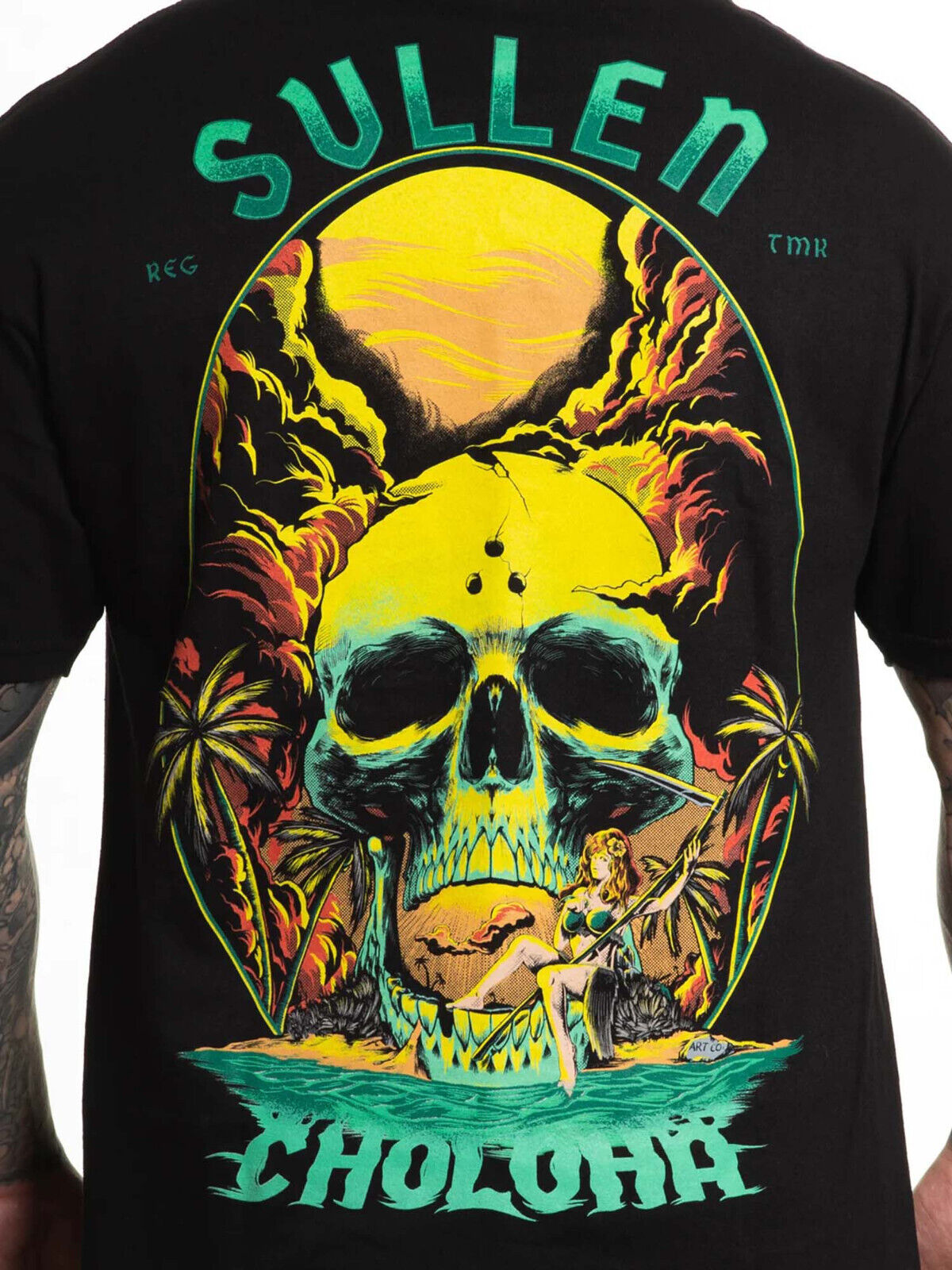 Sullen Clothing "Castaway Island" Mens tee Art Collective tattoo Black