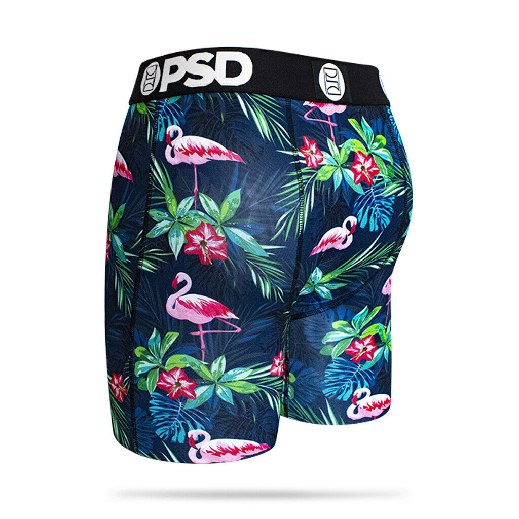 PSD Underwear design "Hawaiian Flamingo" boxer briefs sizes S M L XL XXL