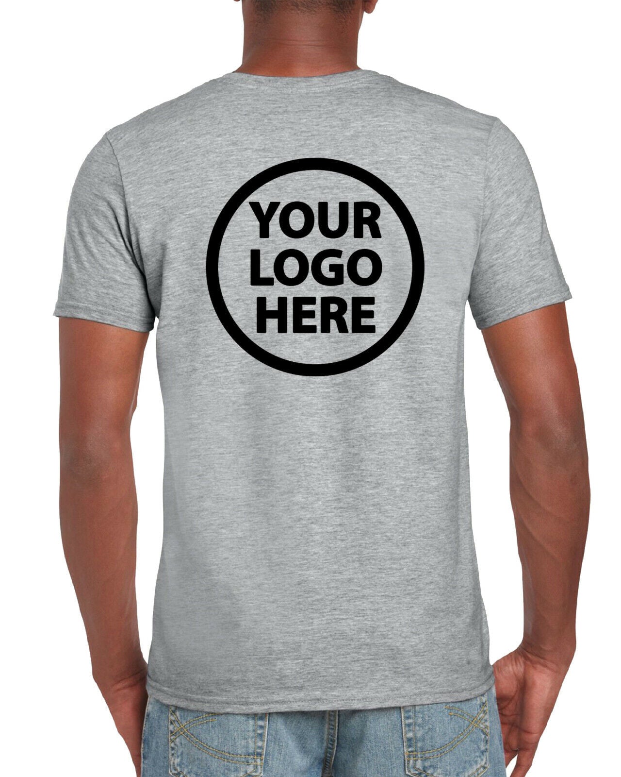 Custom Printed tees YOUR LOGO front & back S M L XL 2XL 3XL