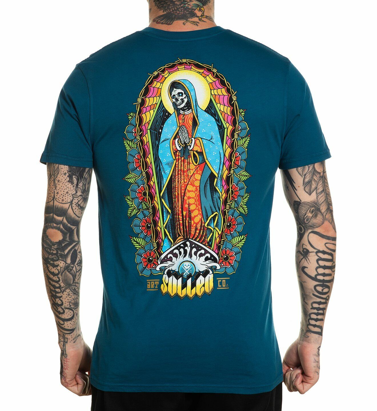 Sullen Clothing REZA POR EL SURF BLUE PREMIUM Mens tee Art Collective tattoo