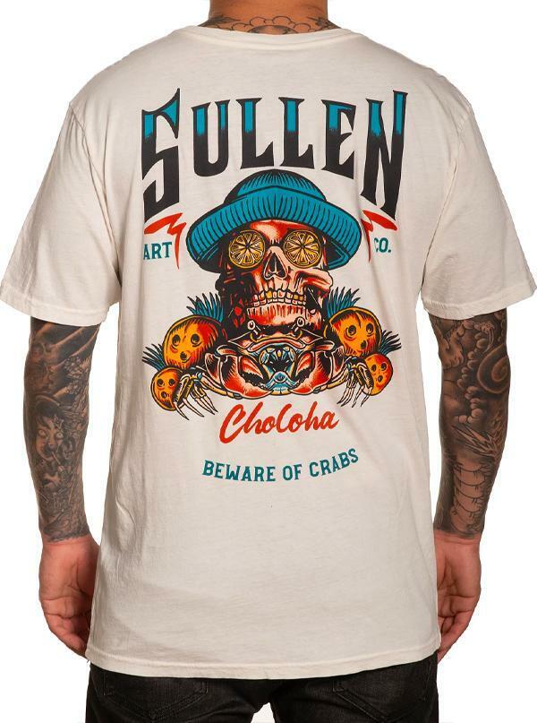 Sullen Clothing "CRABS" Mens tee Art Collective tattoo White Premium