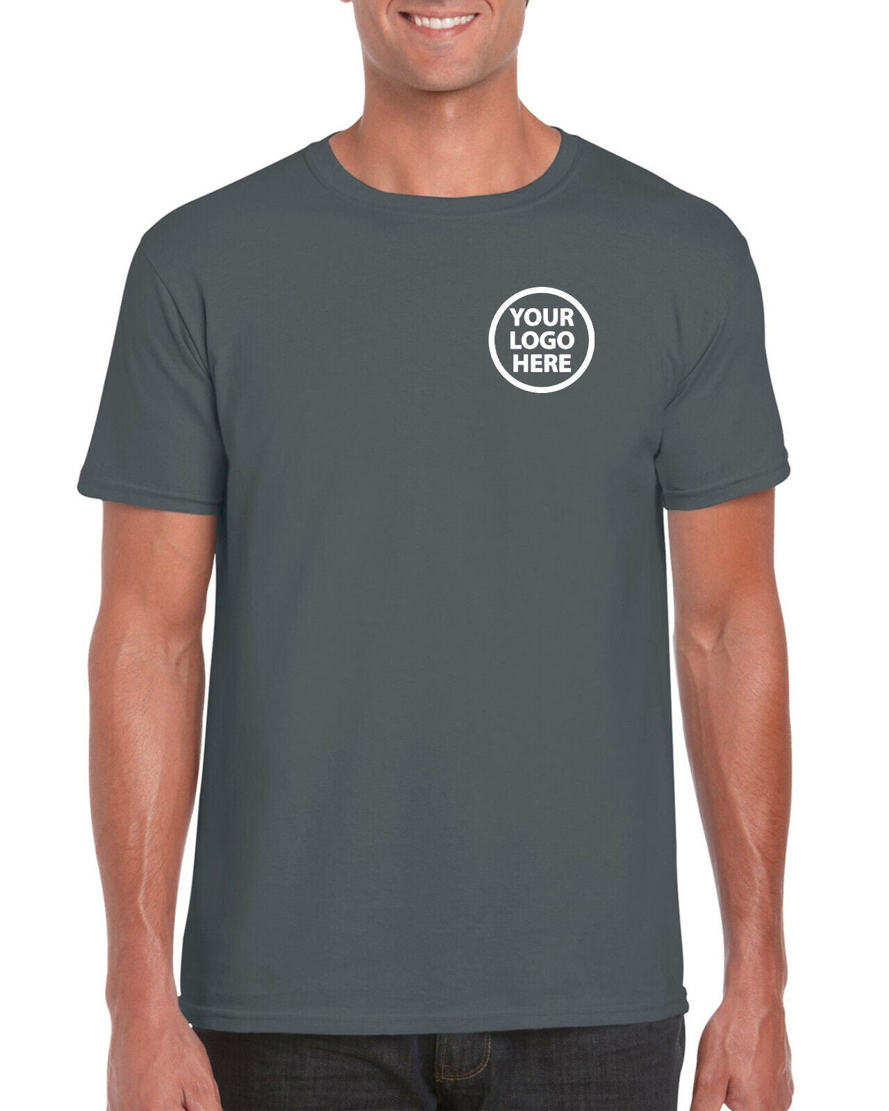 Custom Printed tees YOUR LOGO front & back S M L XL 2XL 3XL