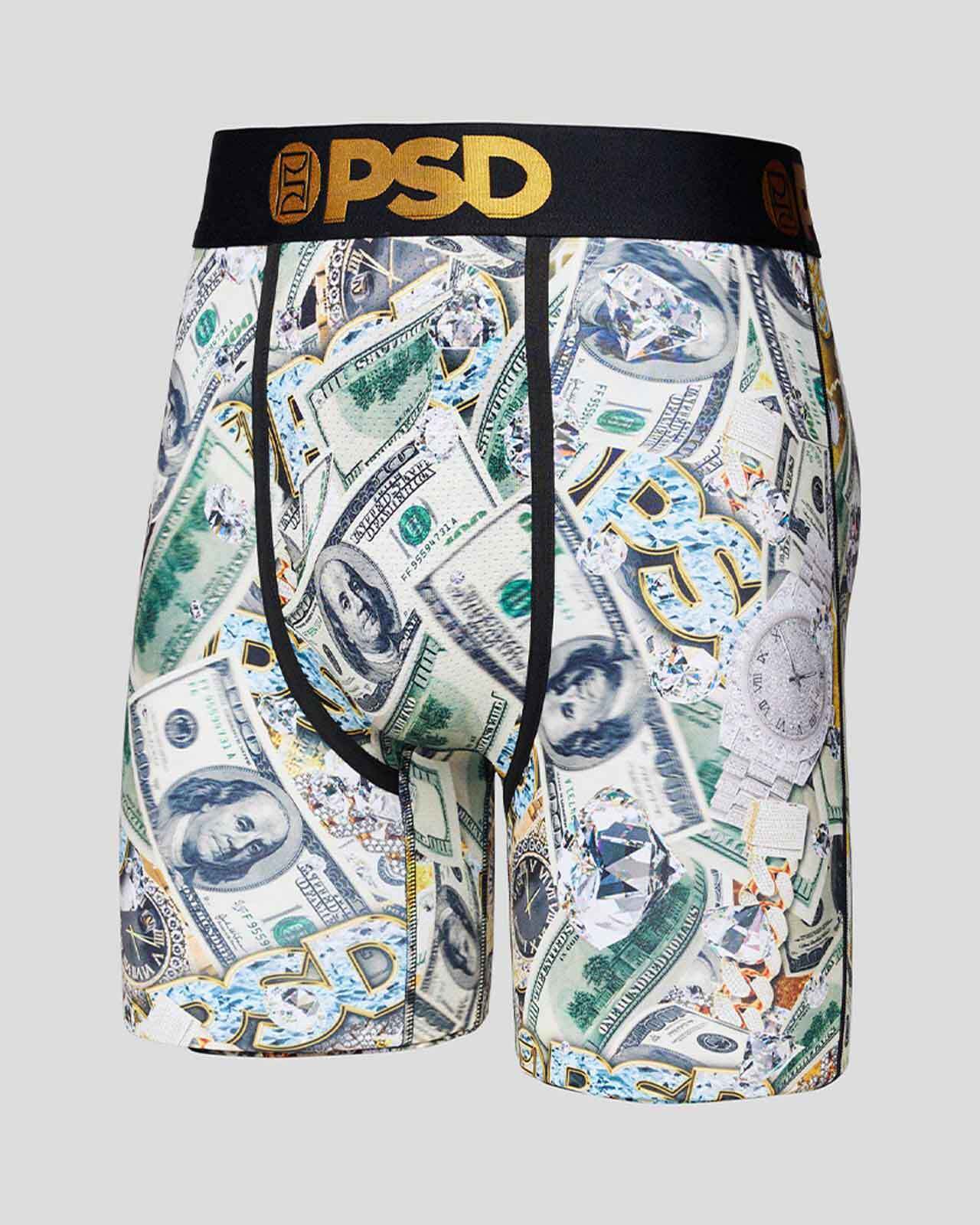 PSD Underwear design "CASH IS KING" boxer briefs sizes S M L XL XXL
