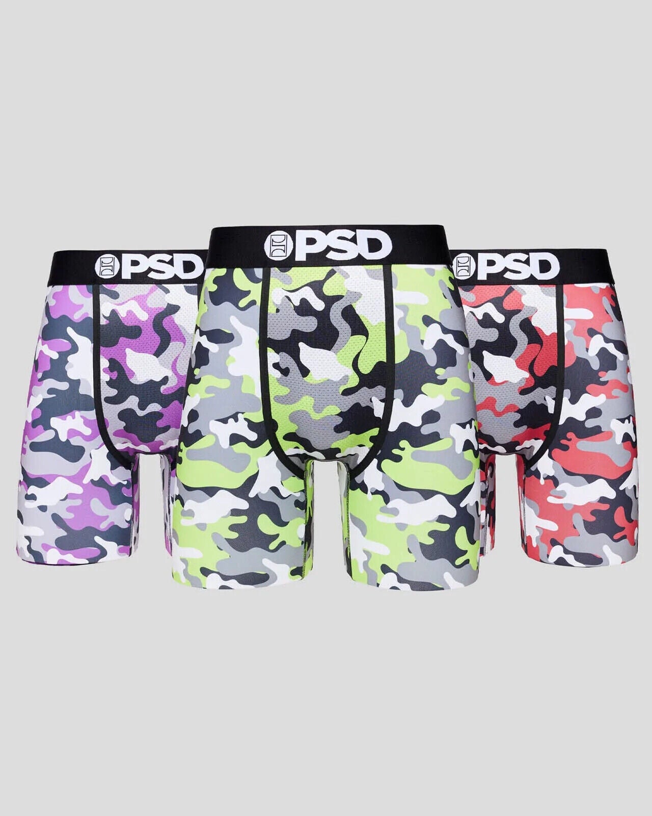 PSD Underwear design "3 PACK – Fall Camo" boxer briefs sizes S M L XL XXL