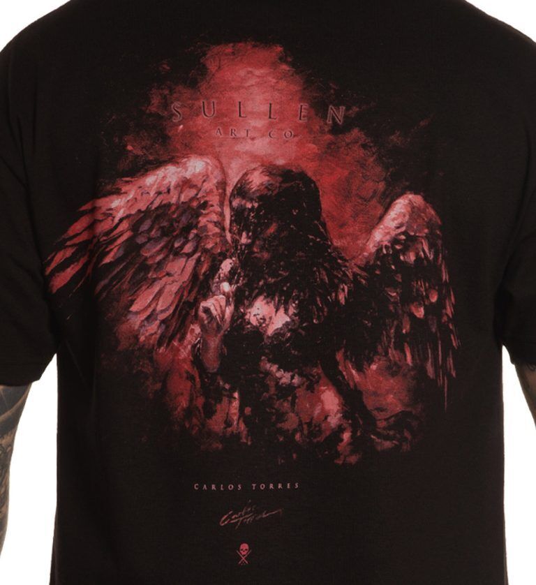 Sullen Clothing "Torres Angel " Mens tee Art Collective tattoo Black