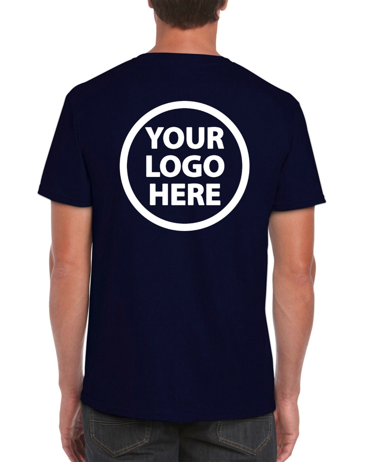 Custom Printed tees YOUR LOGO front & back S M L XL 2XL 3XL