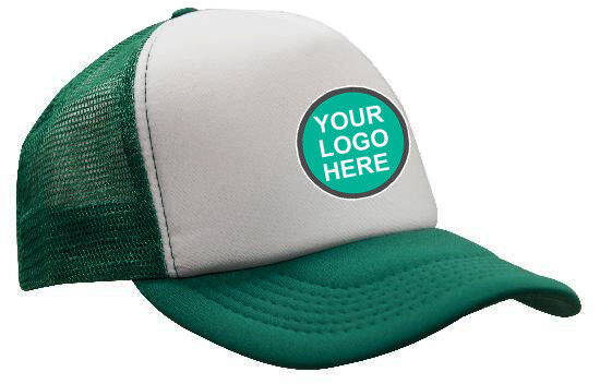 30 Trucker Caps Curved Peak Plastic Strap mesh custom printed WITH YOUR LOGO