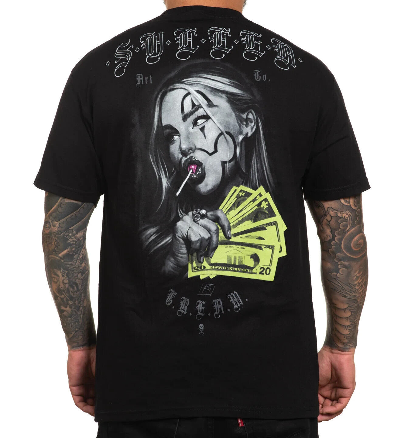 Sullen Clothing "CREAM" Mens tee Art Collective tattoo Black