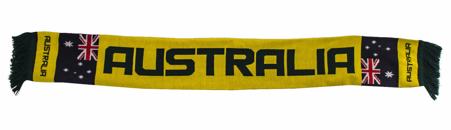 AUSTRALIA Scarfe knitted AUSSIE Green & Gold OLYMPIC SPIRIT