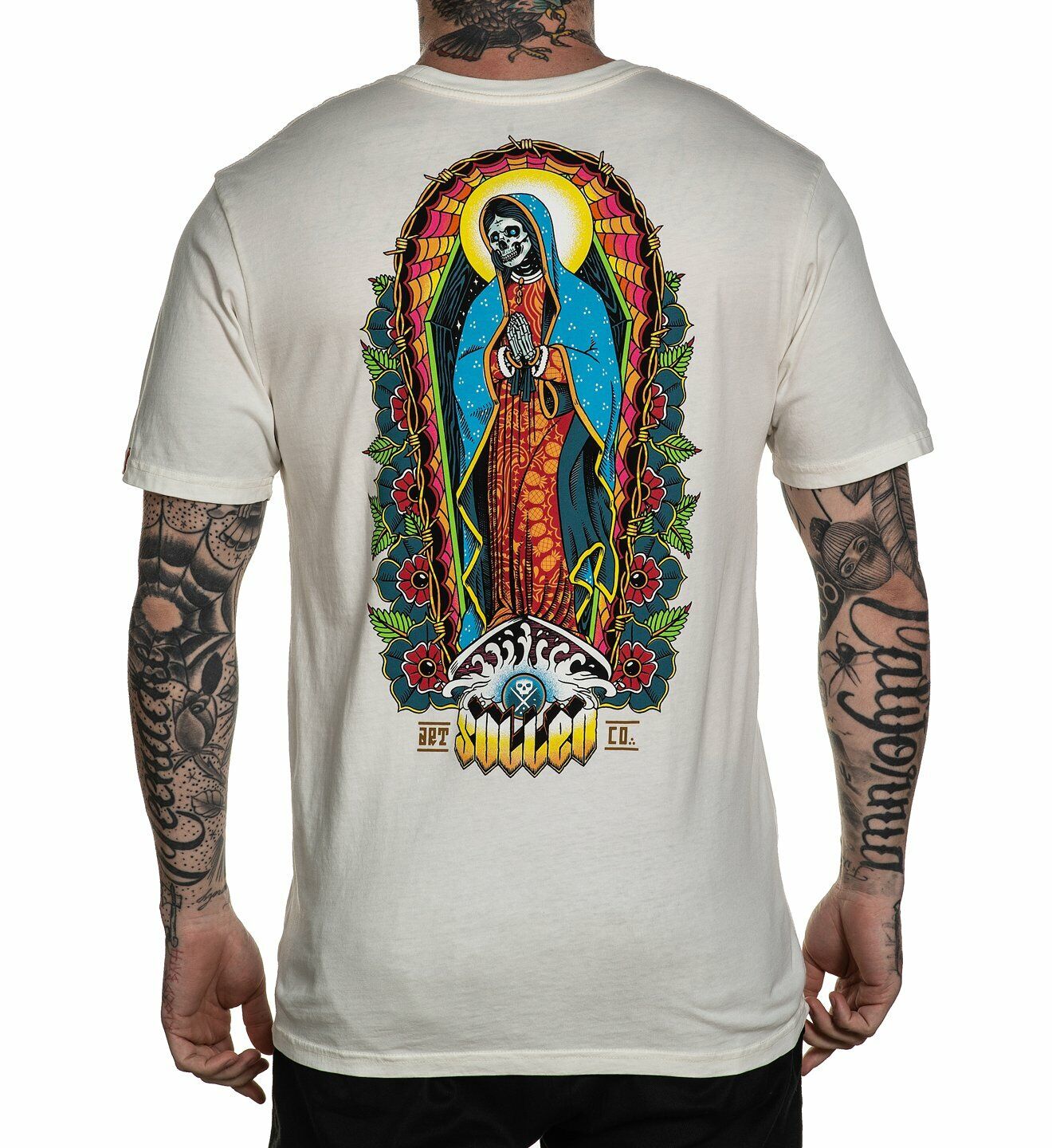 Sullen Clothing REZA POR EL SURF WHITE PREMIUM Mens tee Art Collective tattoo