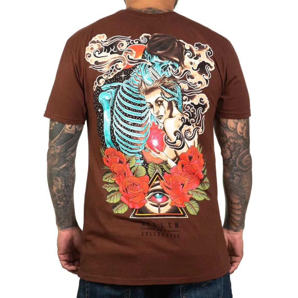 Sullen Clothing "TAKE CARE AZTEC" Mens tee Art Collective tattoo Maroon