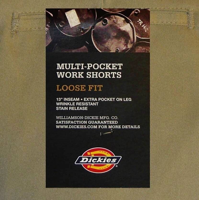 DICKIES 13 Inch Multi Pocket Short black navy charcoal khaki silver sizes 28-46