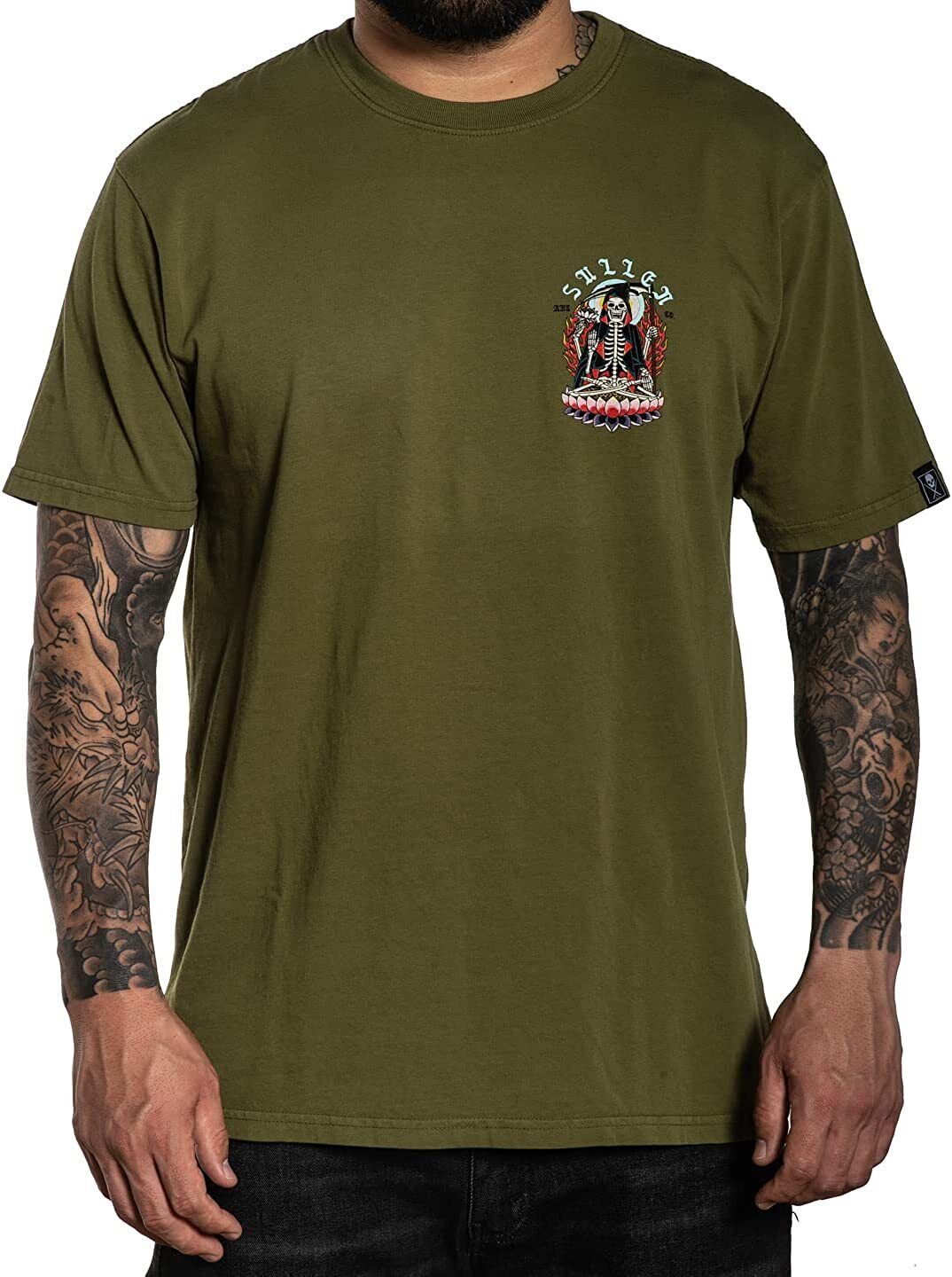 Sullen Clothing "Lotus Reaper Premium" Mens tee Art Collective tattoo Green