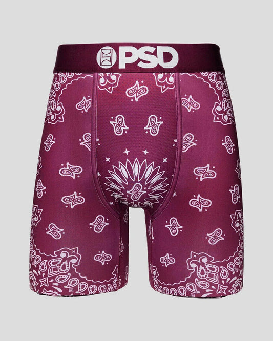 PSD Underwear design "MAROON BANDANA" boxer briefs sizes S M L XL XXL