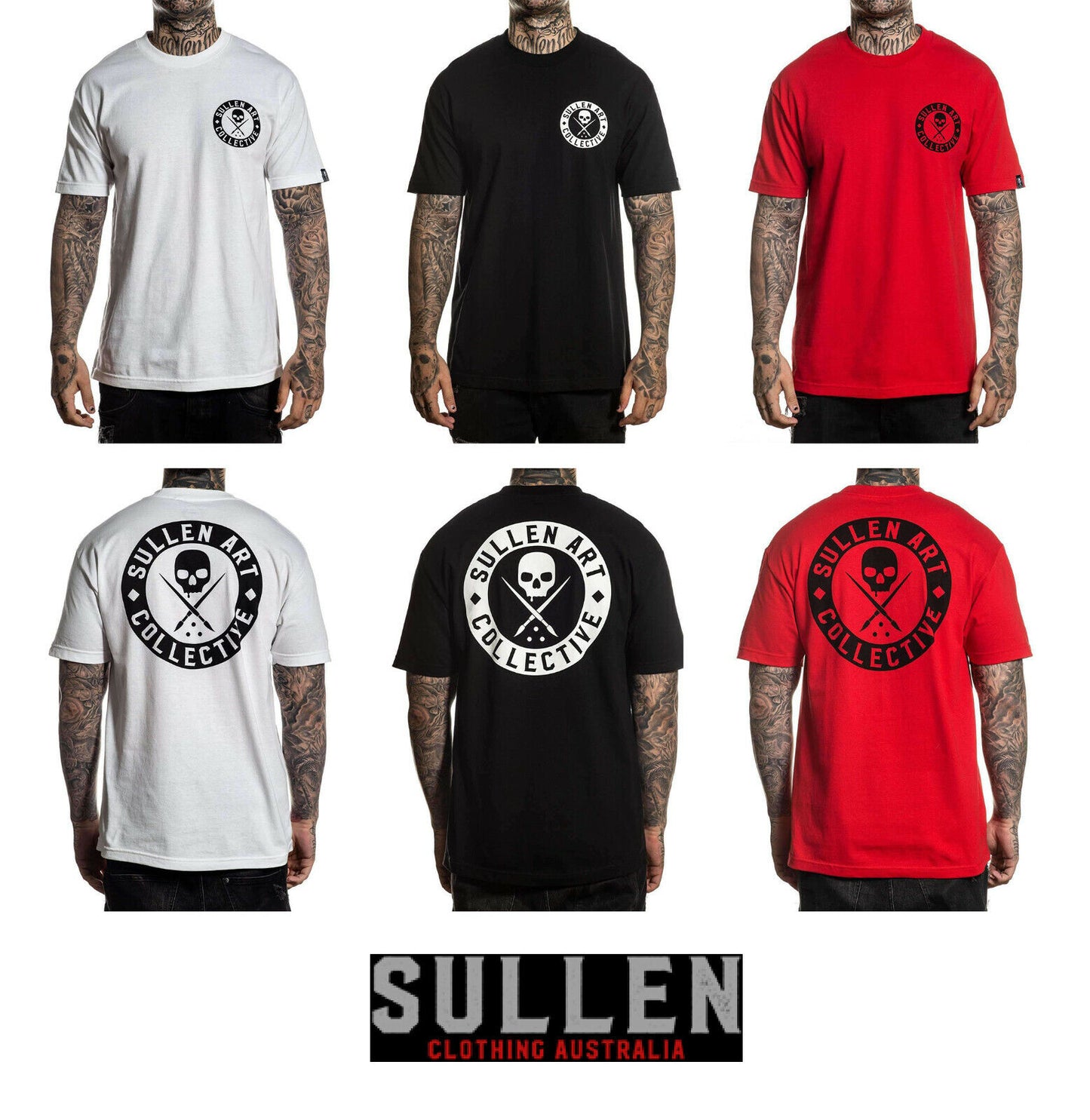 Sullen Clothing Mens Classic tee Tattoo Black Red White M L XL 2XL 3XL 4XL 5XL