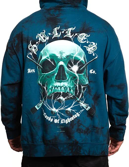 Sullen Clothing "Lords Pullover Hoodie" Mens Art Collective tattoo Blue Black