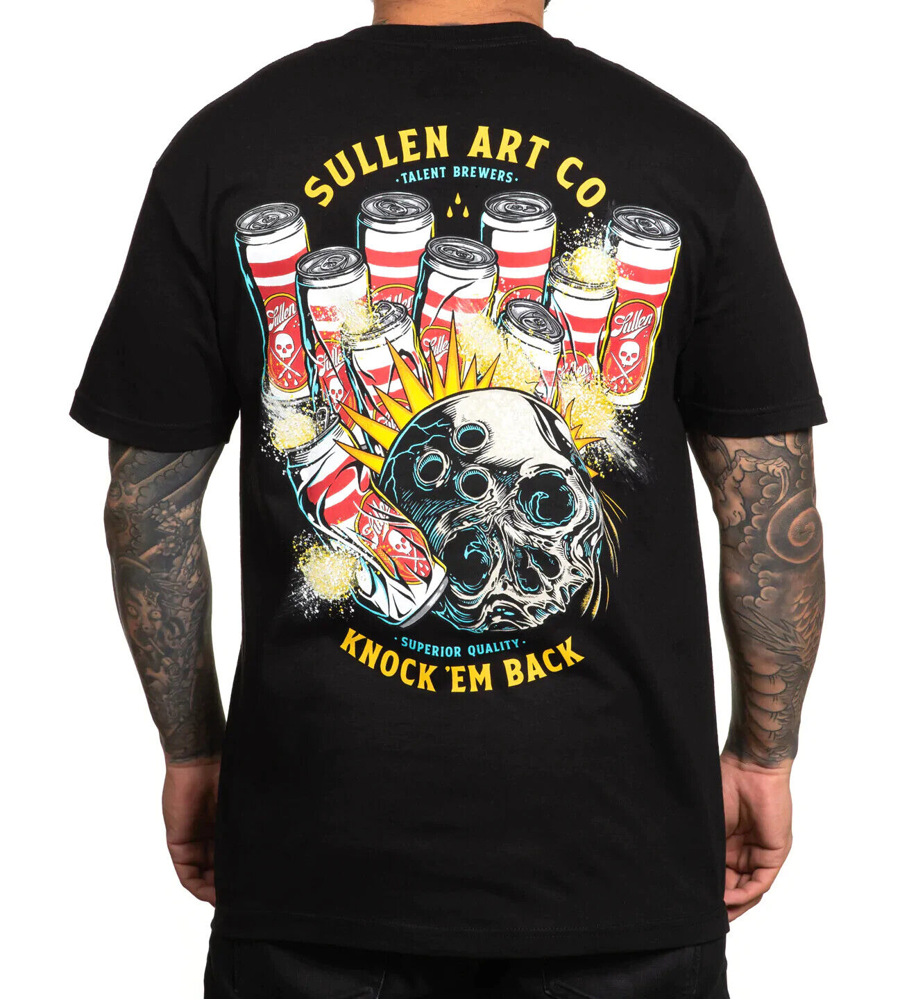 Sullen Clothing "KNOCK 'EM BACK" Mens tee Art Collective tattoo black