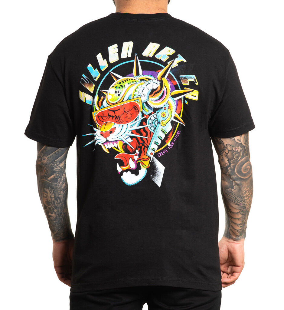 Sullen Clothing "Space Cat" Mens tee Art Collective tattoo Black