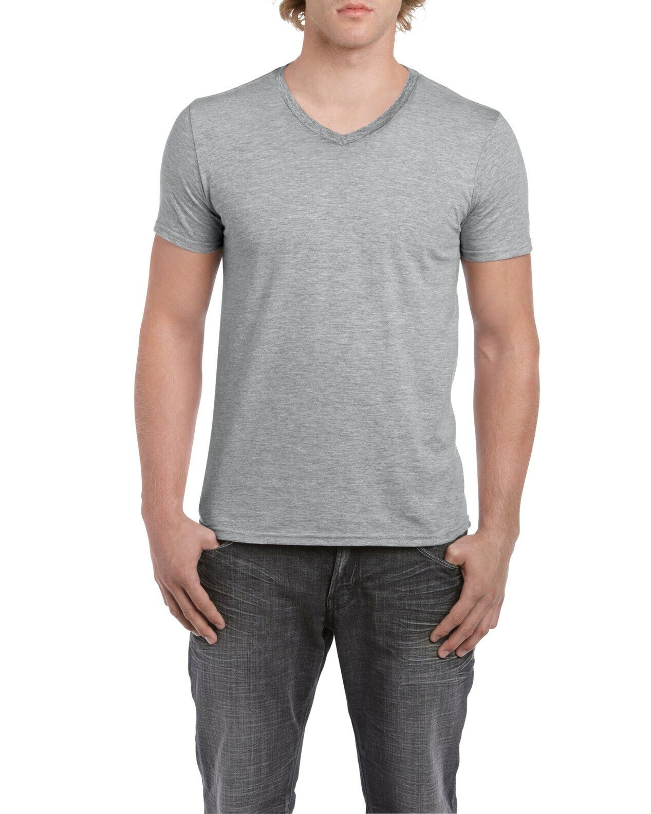 Mens 3 Pack V Neck T-shirts Black White Grey Marle Navy S M L XL 2XL Tees Cheap