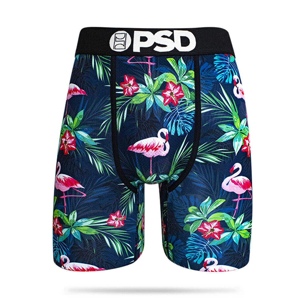 PSD Underwear design "Hawaiian Flamingo" boxer briefs sizes S M L XL XXL