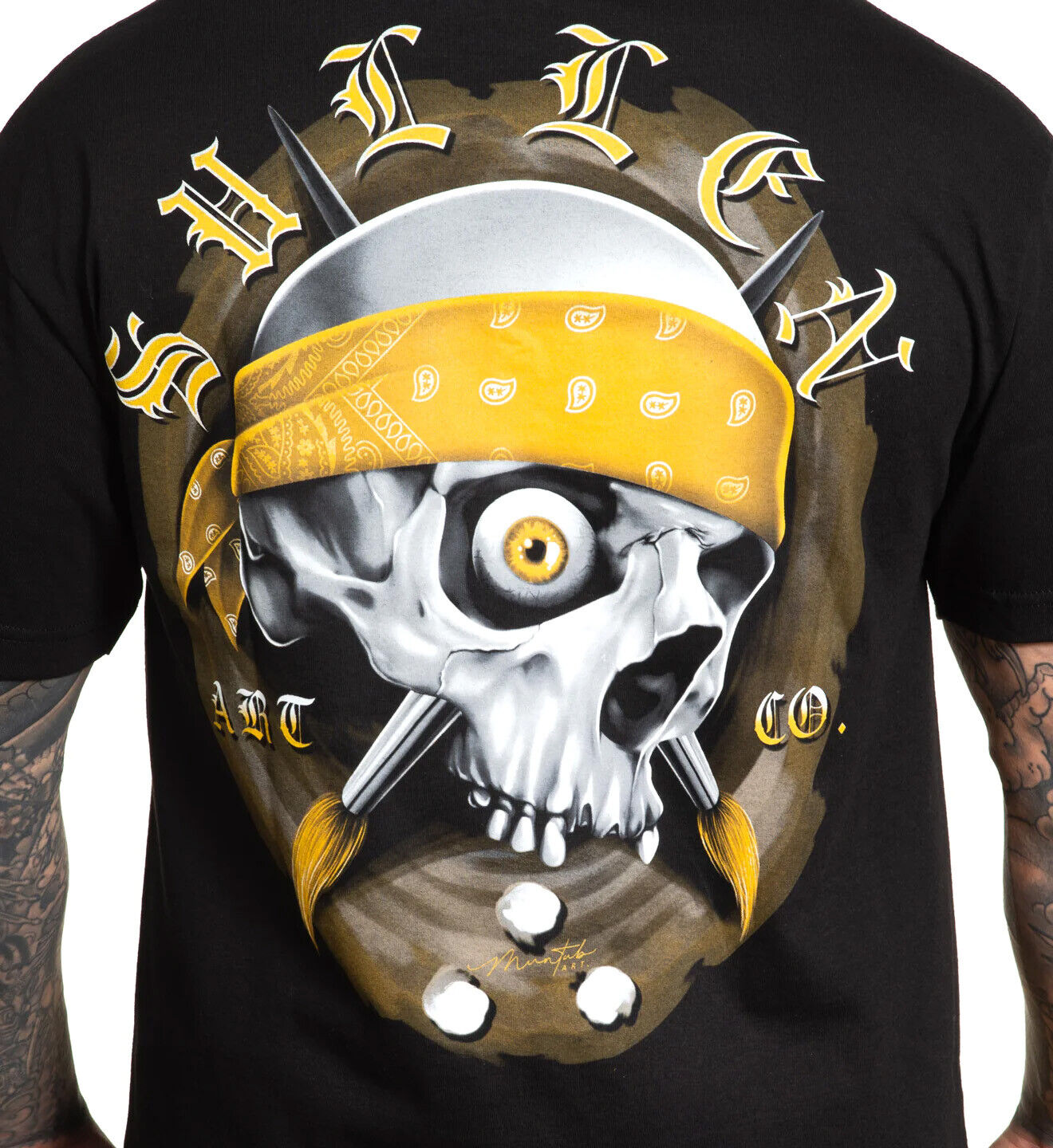 Sullen Clothing "GOLDEN EYE" Mens tee Art Collective tattoo Black