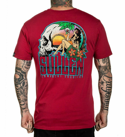 Sullen Clothing "Permanent Vacation" Premium Mens tee Art Collective tattoo Red