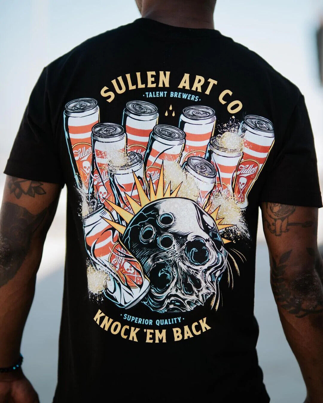 Sullen Clothing "KNOCK 'EM BACK" Mens tee Art Collective tattoo black