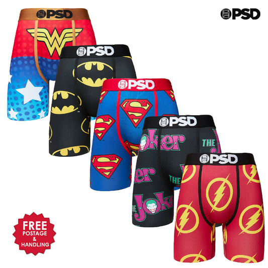 PSD Underwear Batman Flash Wonderwoman Joker Superman boxer brief DC S M L XL 2X
