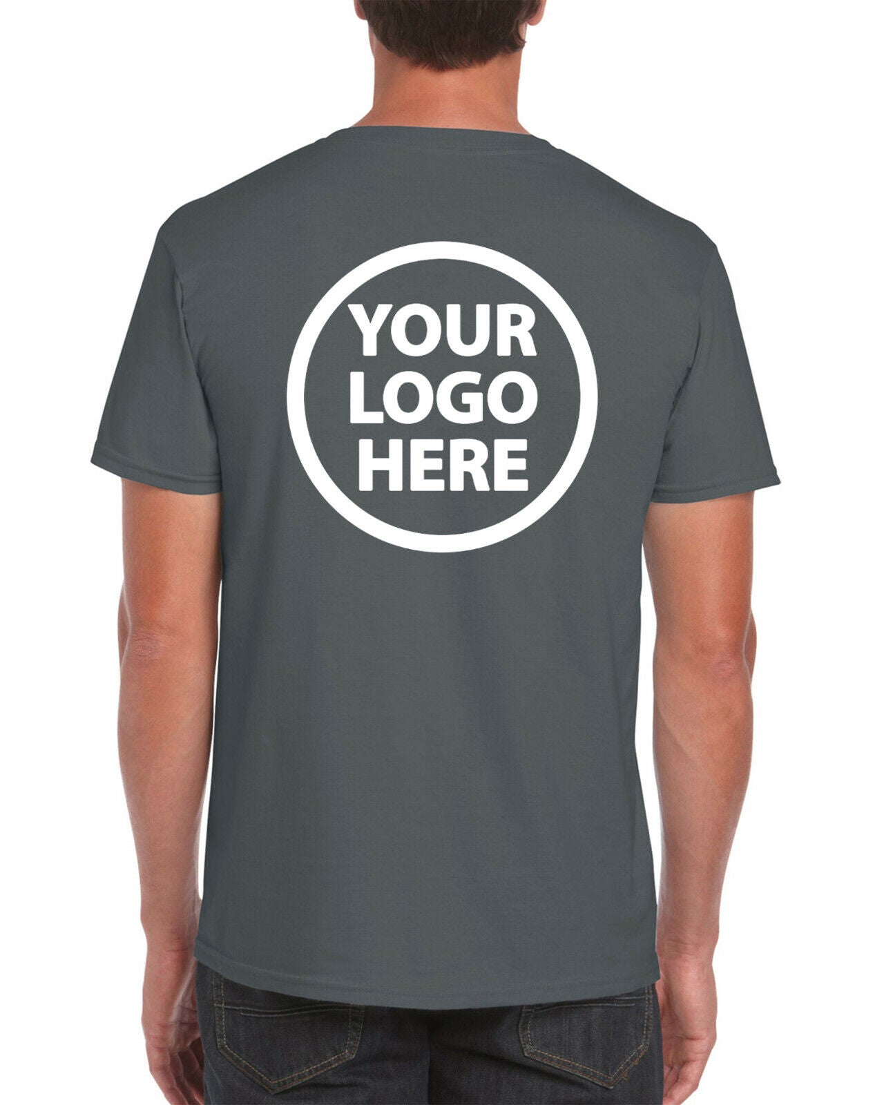 Custom Printed tees YOUR LOGO front & back S M L XL 2XL 3XL