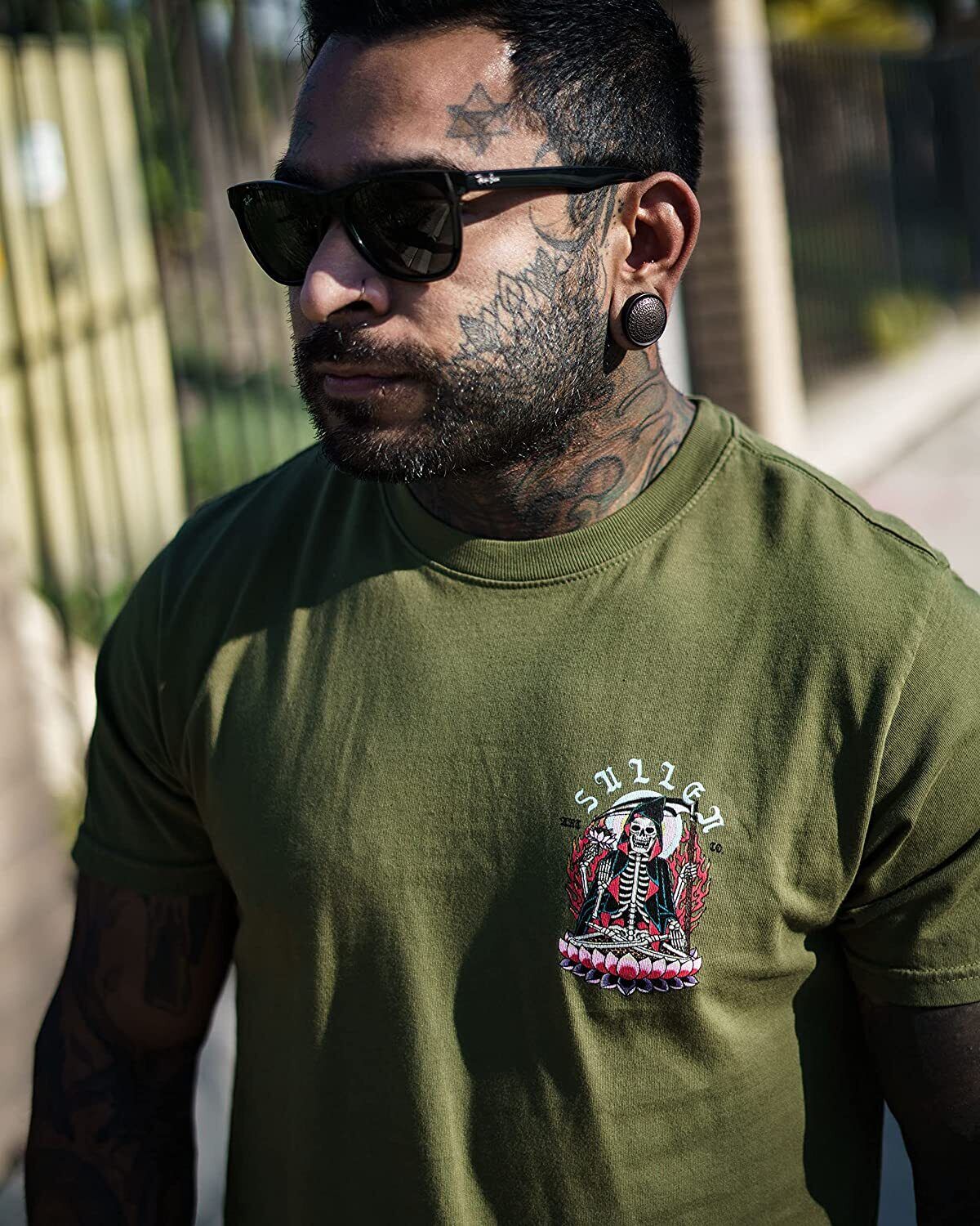 Sullen Clothing "Lotus Reaper Premium" Mens tee Art Collective tattoo Green