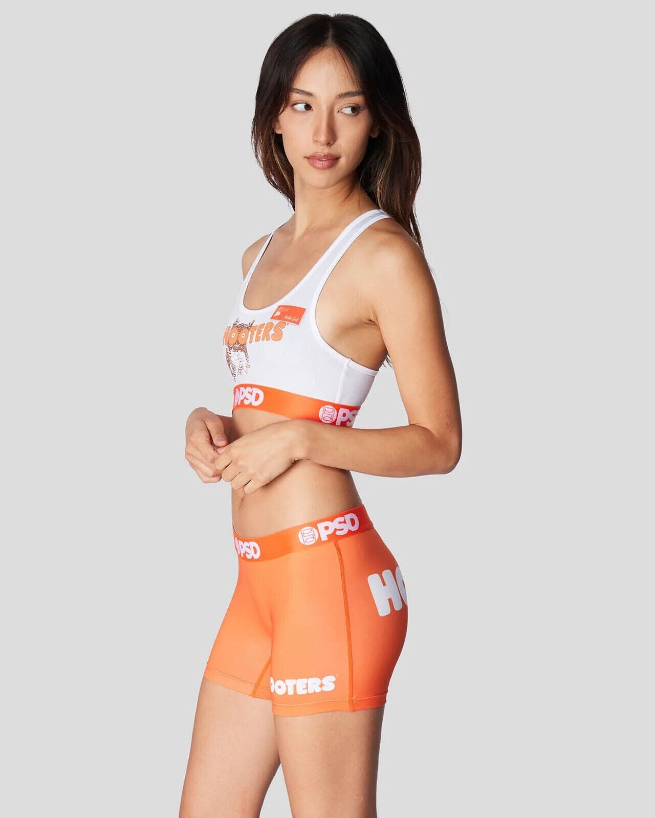 PSD Womens "HOOTERS UNIFORM" sports bra & boy short Poly/Spandex active