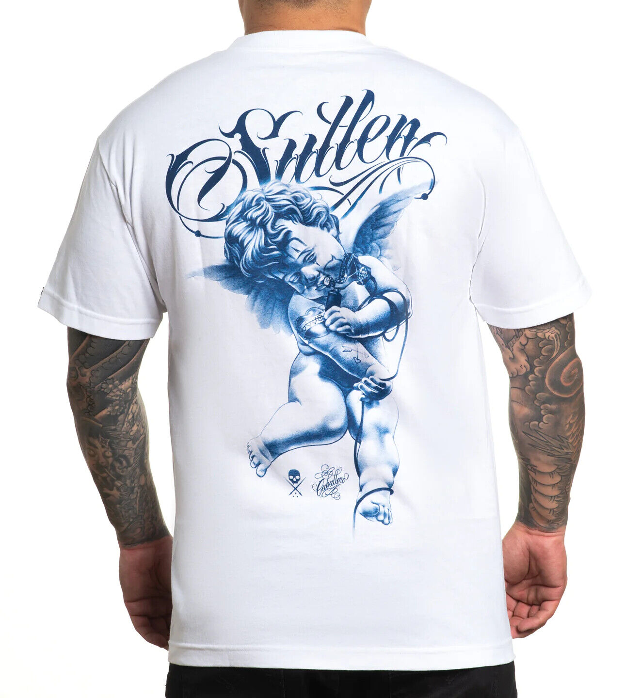 Sullen Clothing "MAQUINA" Mens tee Art Collective tattoo White