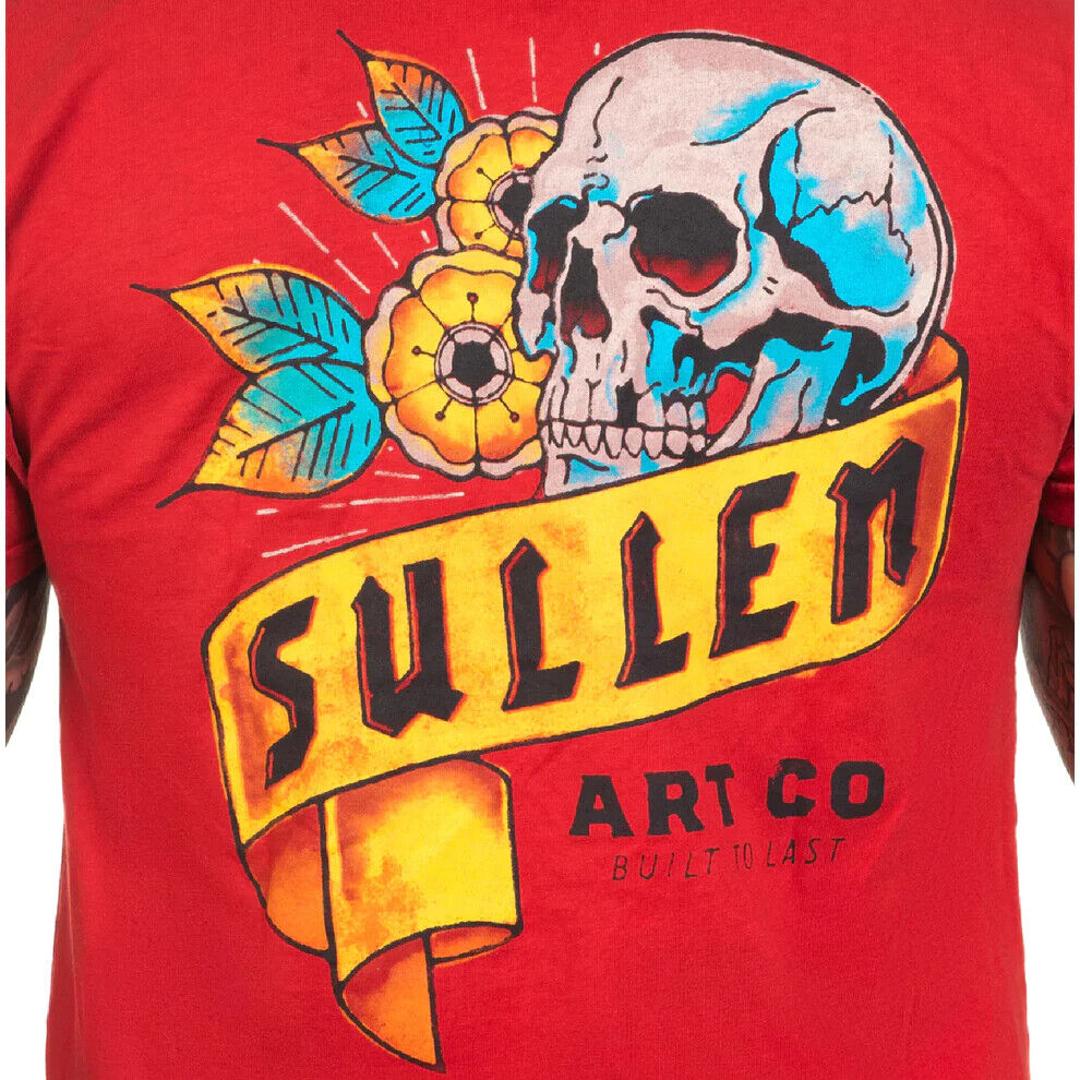Sullen Clothing "HEADSTONE PREMIUM" Mens tee Art Collective tattoo Red